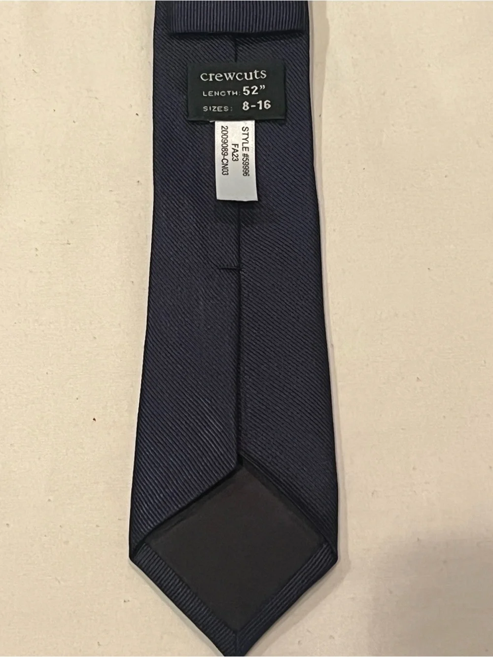 Crewcuts necktie boys 52” solid navy blue sizes 8–16